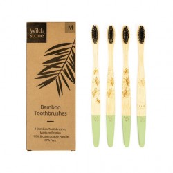 Brosses à dents vertes Bambou Medium - Wild&Stone WILD&STONE - 1