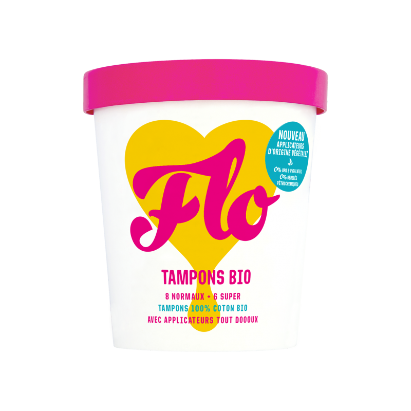 Tampons en coton bio avec applicateur Flo Flo - 1